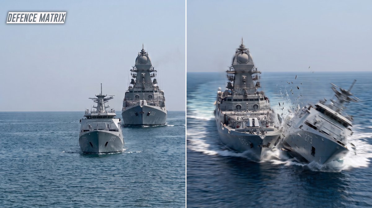 Defencematrix1's tweet photo. It was INS Kolkata https://t.co/Xe80qSbeIb