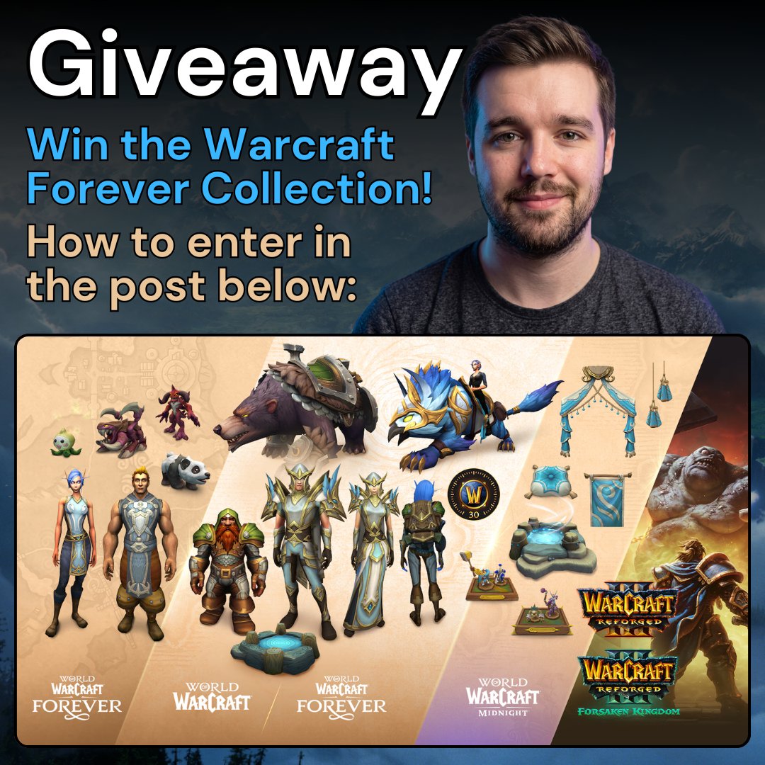 Dvalin_Gaming's tweet photo. Blizzard gave me a 'World of Warcraft Forever Collection' giveaway to share with the community. Check the image to see everything included.
How to enter:
👉 Follow
💖 Like & Retweet / Share
💬 Comment: Which item in the collection are you most hyped for?

A quick heads up: the Forever beta is starting today, September 17th, and Warcraft III Reforged: Forsaken Kingdom is available now. 

This giveaway is free and open to everyone. Winners will be announced on September 21st. 
#WoW_Partner #worldofwarcraft #warcraft