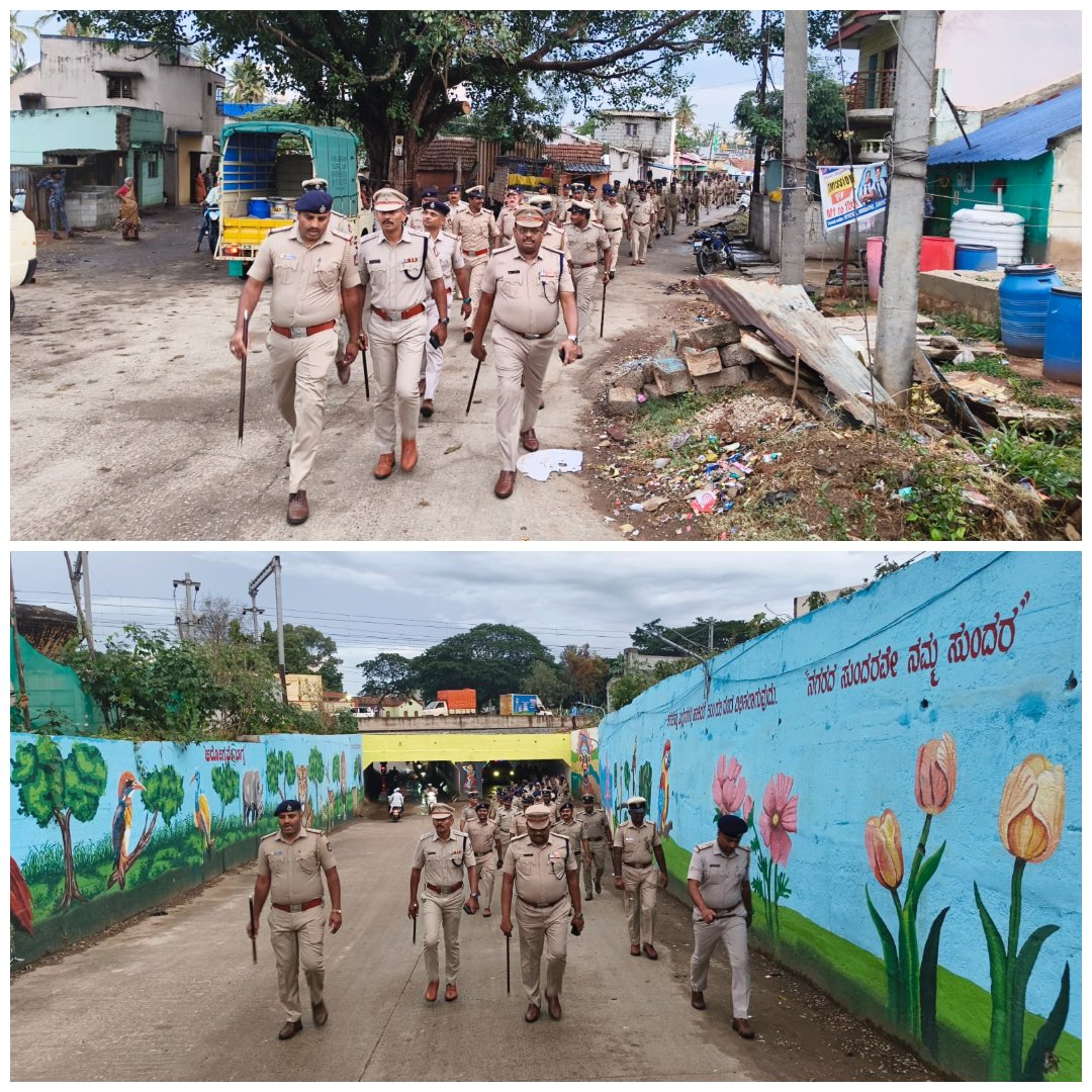 SPTumkur's tweet photo. ನಮ್ಮ ಹೆಚ್ಚುವರಿ ಪೊಲೀಸ್ ಅಧೀಕ್ಷಕರವರ ನೇತೃತ್ವದಲ್ಲಿ ತಿಪಟೂರು ನಗರದ ಗಣೇಶ ವಿಸರ್ಜನಾ ಕಾರ್ಯಕ್ರಮದ ಬಂದೋಬಸ್ತ್ ನ ಅಂಗವಾಗಿ ಶಾಂತಿ ಮತ್ತು ಕಾನೂನು ಸುವ್ಯವಸ್ಥೆ ಕಾಪಾಡುವ ಸಲುವಾಗಿ ನಗರದ ಪ್ರಮುಖ ರಸ್ತೆಗಳಲ್ಲಿ ಪಥ ಸಂಚಲನ ನಡೆಸಲಾಯಿತು.
#TumakuruDistrictPolice 
#TipturGanapati #Bandobasth
#Routemarch
@venkatashok https://t.co/Bu4IQFhCak