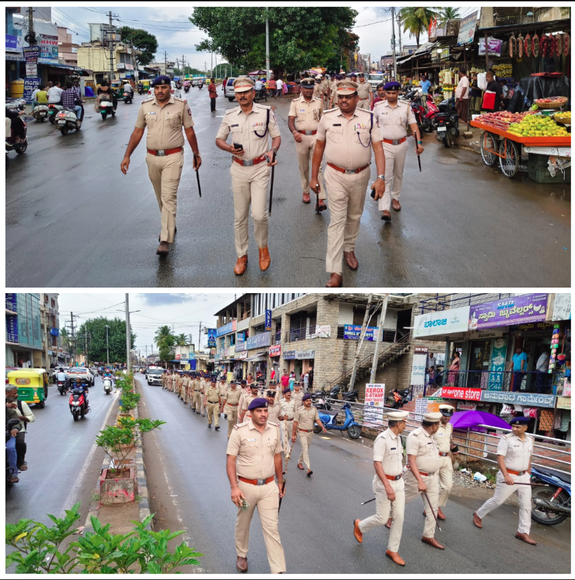 SPTumkur's tweet photo. ನಮ್ಮ ಹೆಚ್ಚುವರಿ ಪೊಲೀಸ್ ಅಧೀಕ್ಷಕರವರ ನೇತೃತ್ವದಲ್ಲಿ ತಿಪಟೂರು ನಗರದ ಗಣೇಶ ವಿಸರ್ಜನಾ ಕಾರ್ಯಕ್ರಮದ ಬಂದೋಬಸ್ತ್ ನ ಅಂಗವಾಗಿ ಶಾಂತಿ ಮತ್ತು ಕಾನೂನು ಸುವ್ಯವಸ್ಥೆ ಕಾಪಾಡುವ ಸಲುವಾಗಿ ನಗರದ ಪ್ರಮುಖ ರಸ್ತೆಗಳಲ್ಲಿ ಪಥ ಸಂಚಲನ ನಡೆಸಲಾಯಿತು.
#TumakuruDistrictPolice 
#TipturGanapati #Bandobasth
#Routemarch
@venkatashok https://t.co/Bu4IQFhCak