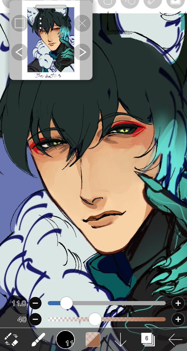 twilightarkrose's tweet photo. Quick little repaint of my abandoned Barbatos photocard while I was cleaning the pipe at work. https://t.co/aM1h6JwbMp