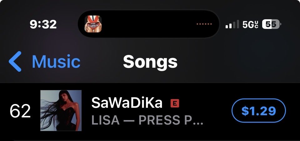 godislaIisa's tweet photo. “SaWaDiKa” by LISA jumps from #85 to #62 on US iTunes! 🇺🇸📈 (+23) https://t.co/ZayisFYYdt
