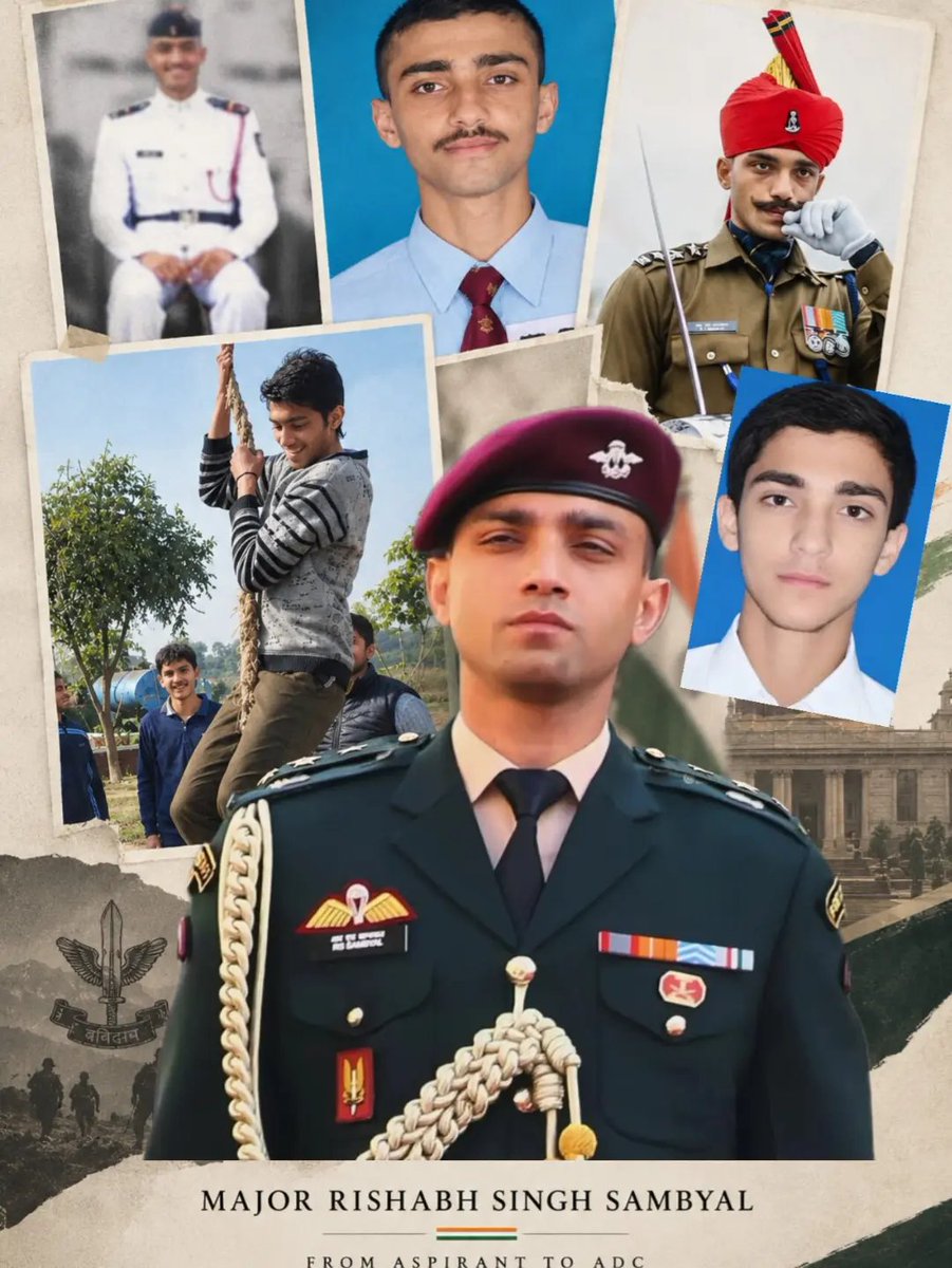 majorrishabhs's tweet photo. Every journey begins with a dream, but only discipline, courage, and determination turn it into a life of service. 🇮🇳

From APS to NDA, IMA, the Jat Regiment, Special Forces, and finally serving as Aide-de-Camp to the President, Major Rishabh Singh Sambyal journey is a powerful story of dedication and perseverance.