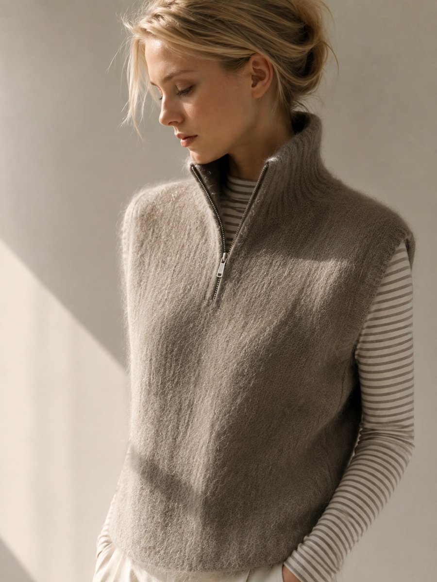 ChelsieZeco2io's tweet photo. NEW CASHMERE. Soft layers. Strong look. Our new cashmere slipover is featherlight, soft, and features a zip for the effortless look we love. Quiet luxury, the LOLA way. https://t.co/UpESibOJCj