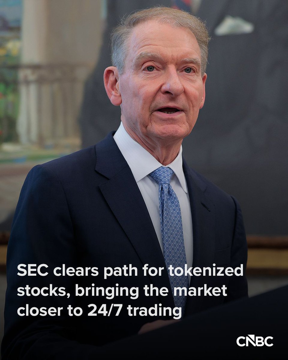 SEC Chair Paul Atkins speaks to reporters at the New York Stock Exchange in December 2025.