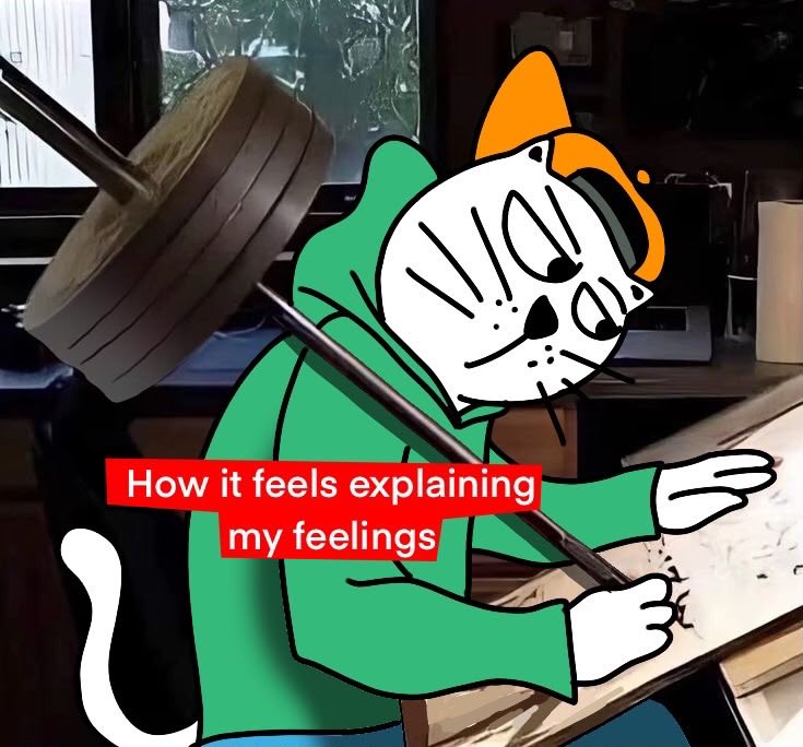 MEOWGUL_CAT's tweet photo. ME TRYING TO EXPLAIN WHY I’M STILL IN CRYPTO.

THERAPIST: “We’re gonna need another session.” https://t.co/lAwGO3YBQS