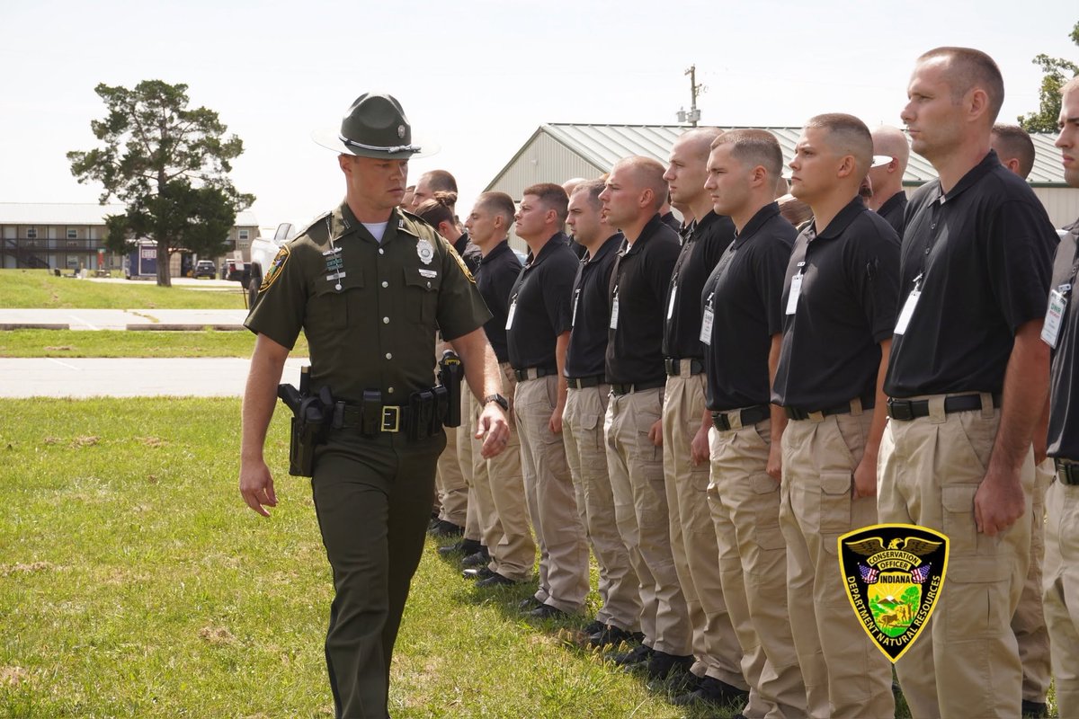 WorkForIndiana's tweet photo. The 2026 recruit class for the Indiana DNR Division of Law Enforcement is officially underway. Best wishes to the new Indiana Conservation Officer recruits as they begin their training and lifelong service protecting Indiana’s natural resources. https://t.co/hYnANpLysu