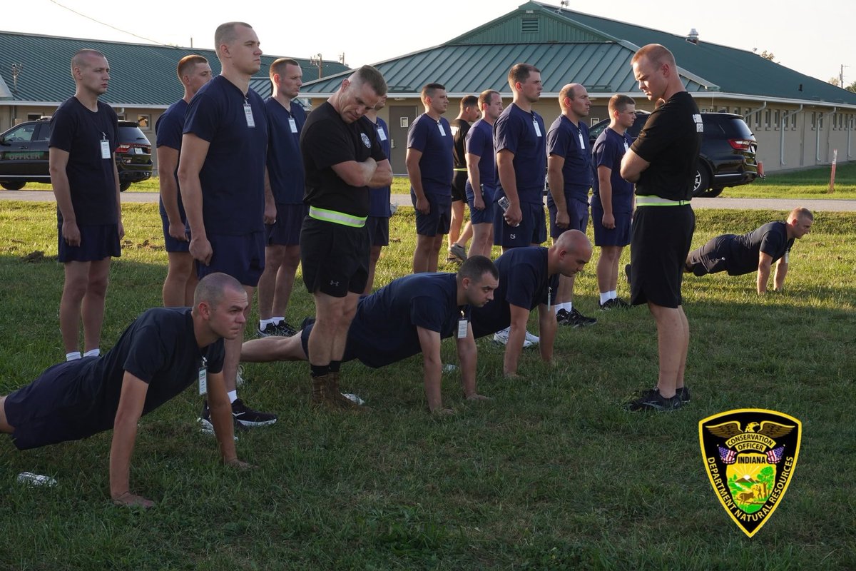 WorkForIndiana's tweet photo. The 2026 recruit class for the Indiana DNR Division of Law Enforcement is officially underway. Best wishes to the new Indiana Conservation Officer recruits as they begin their training and lifelong service protecting Indiana’s natural resources. https://t.co/hYnANpLysu