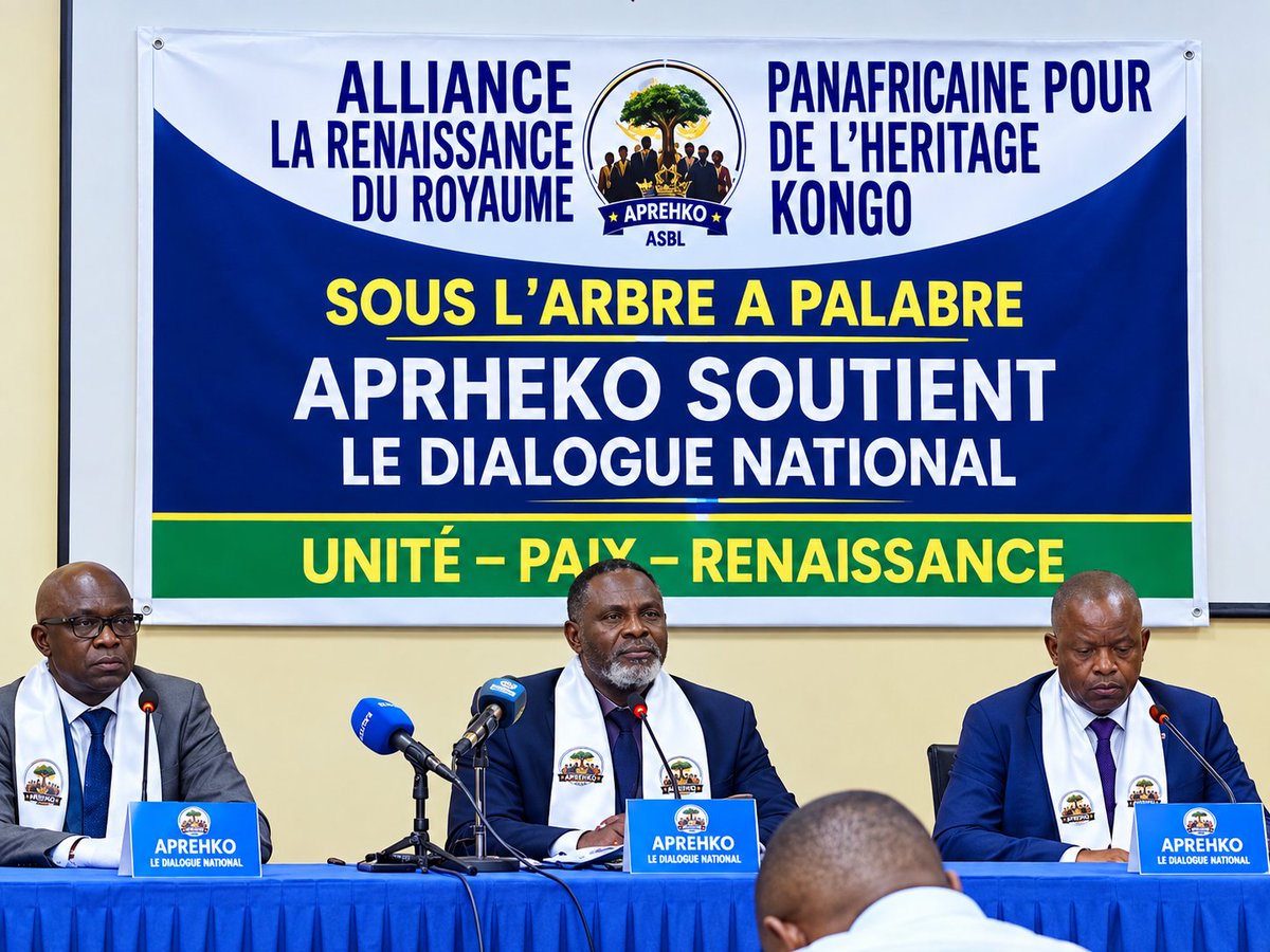 Newsechos4l's tweet photo. l'Alliance panafricaine pour la renaissance de l'héritage du royaume Kongo (APRHEKO Asbl) a, ce jeudi, au cours d’un point de presse,  affirmé son soutien au dialogue convoqué par le président de la République Felix Tshisekedi et compte y participer https://t.co/Hyn3dIS9yS