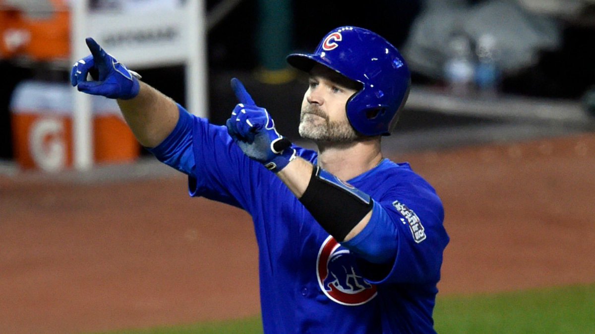 DailyRandomCub's tweet photo. David Ross (2015-2016 &amp; manager: 2020-2023) 

Ross appeared in 67 regular season games and eight postseason games in 2016. He remains the oldest player in MLB history to homer in a World Series Game 7. 

- 2016 Cubs 10 years later - https://t.co/tf0dwhIKcI