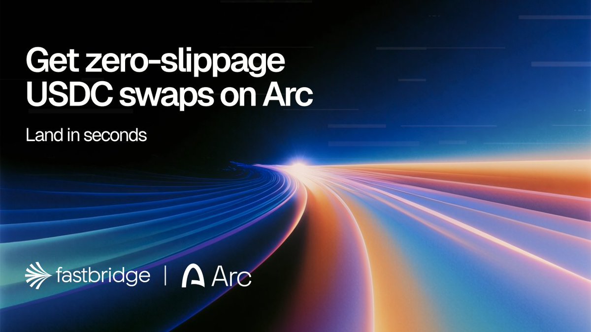 FastBridgeApp's tweet photo. Move USDC to @Arc, with zero slippage on FastBridge.

Bridge from multiple supported networks with 1:1 swaps and zero solver + protocol fees.

Choose Arc as your destination, land in seconds, and put your USDC to work. https://t.co/gq55uliyox