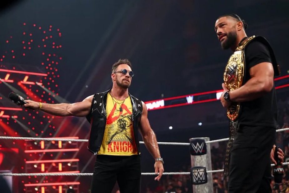 SuplexInsider's tweet photo. [🔴]NEW:

There was reportedly an idea discussed within WWE Creative involving LA Knight potentially defeating Roman Reigns at Money in the Bank in a shocking World Title victory.

The idea would tie into the WarGames storyline.

(SelfMadePW) https://t.co/FJdYV1QLHz