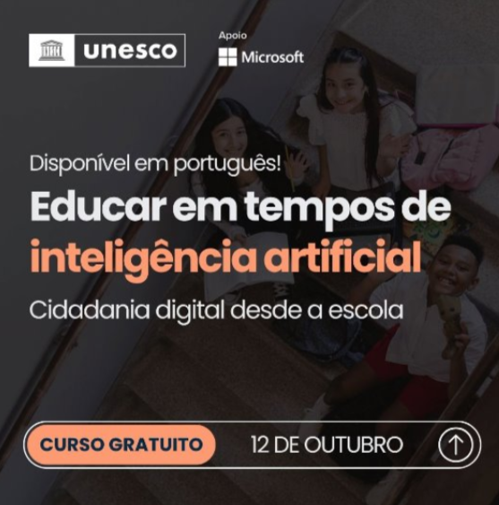 UNESCOBrasil's tweet photo. Educar na era digital não significa apenas incorporar tecnologia, mas também ensinar a compreendê-la, questioná-la e utilizá-la com responsabilidade.​
📚 Curso gratuito
🎓 Certificado UNESCO​
🗓 Início: 12 de outubro de 2026​
 🔗 Inscreva-se agora: https://t.co/YfvmBUMkIk https://t.co/GctnFe2f4v