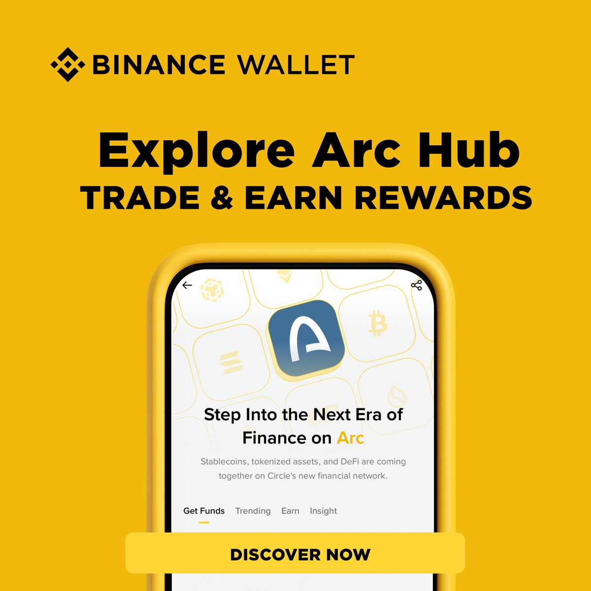 BinanceWallet's tweet photo. Have you bridged to Arc yet? ⚡️

Try Arc on Binance Wallet and share your experience — 1,000 USDC in rewards up for grabs.

How to participate 👇

1️⃣ Visit Arc Hub and pick any of the following activities: 
• Get funded: bridge from any chain or buy with your Exchange balance
• Trade: buy or sell trending meme tokens or tokenized assets on Arc
• DeFi: provide liquidity on Uniswap V3/V4 or other DeFi protocols on Arc
2️⃣ Retweet with your experience screenshot + feedback, include #ArcOnBinanceWallet
3️⃣ Submit your UID + post link: https://t.co/vPe2S3hSrx 

🎁 20 high-quality content creators will be selected to share 1,000 USDC in rewards!
⏰ Campaign Deadline: September 30, 00:00 (UTC)
