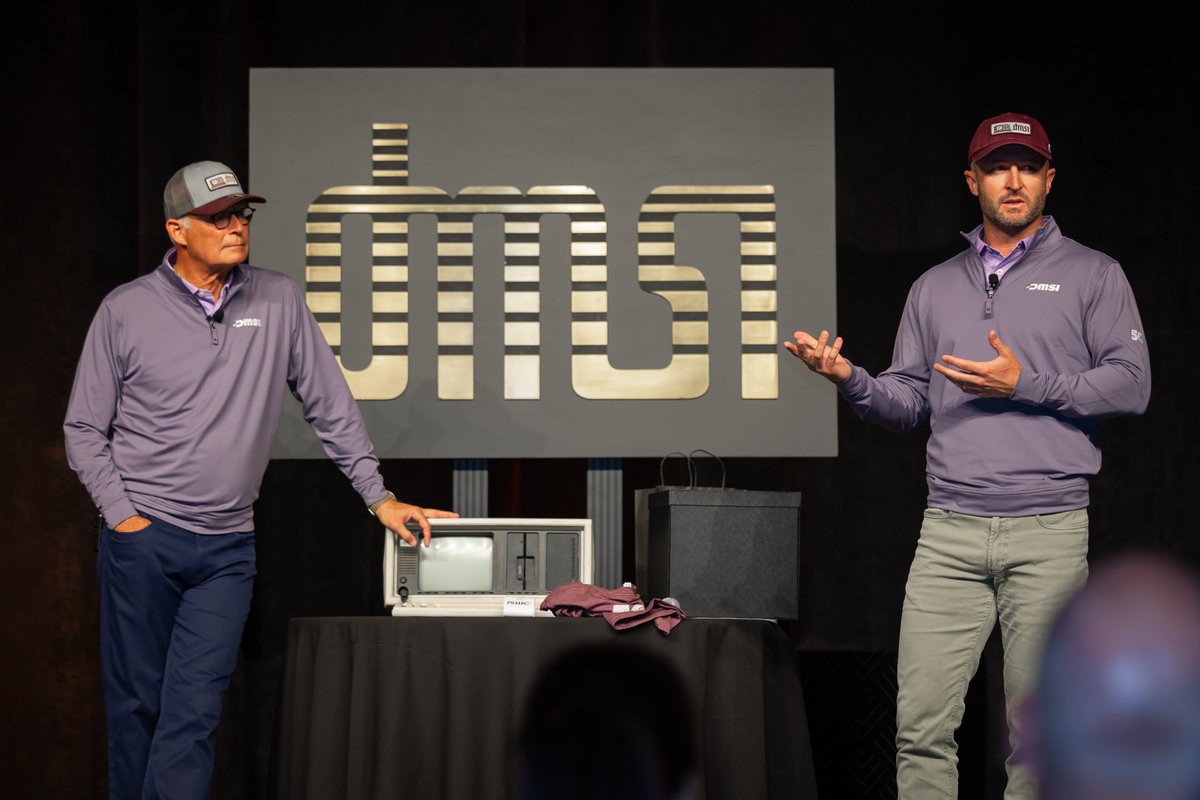 DMSiSoftware's tweet photo. We've had a great week of classes at PC26!

We kicked things off with a warm welcome from our ownership, Cal German and Henry German. They shared their excitement for this milestone 50th year, including a throwback to the Compaq that started it all. 📷

#PC26 #DMSi50 https://t.co/2cNSv390o4