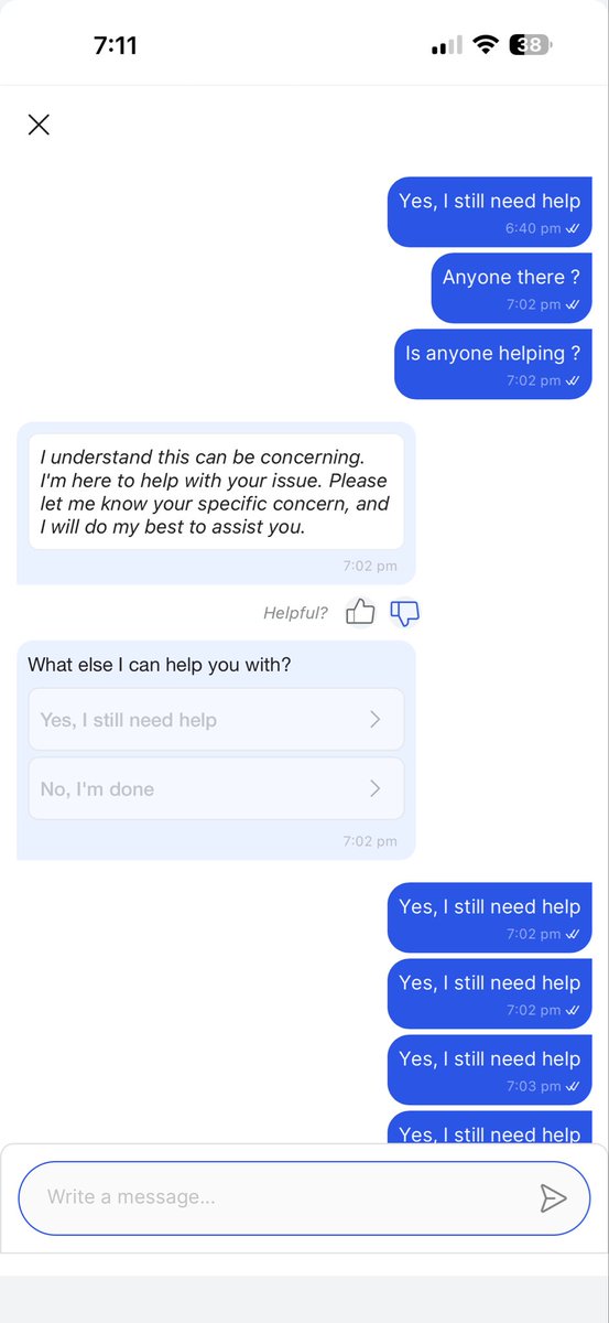ArchitaGilda's tweet photo. @Flipkart -Can your customer service even be contacted?
Attaching my one way conversation with your AI bot here !
Highly disappointed, expecting better service and quick resolution for this . https://t.co/JR9q8fTci2