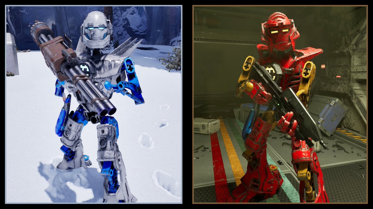 Glitch597O's tweet photo. Hero Factory Stormer and Furno for Halo Campaign Evolved, why not after doing some Bionicle stuff last time with Takanuva!

I know the game still has a lot of issues and is irrelevant but I still enjoy doing skins for fun at least...

https://t.co/ka6CVnHJOT https://t.co/9pUSEppxYt