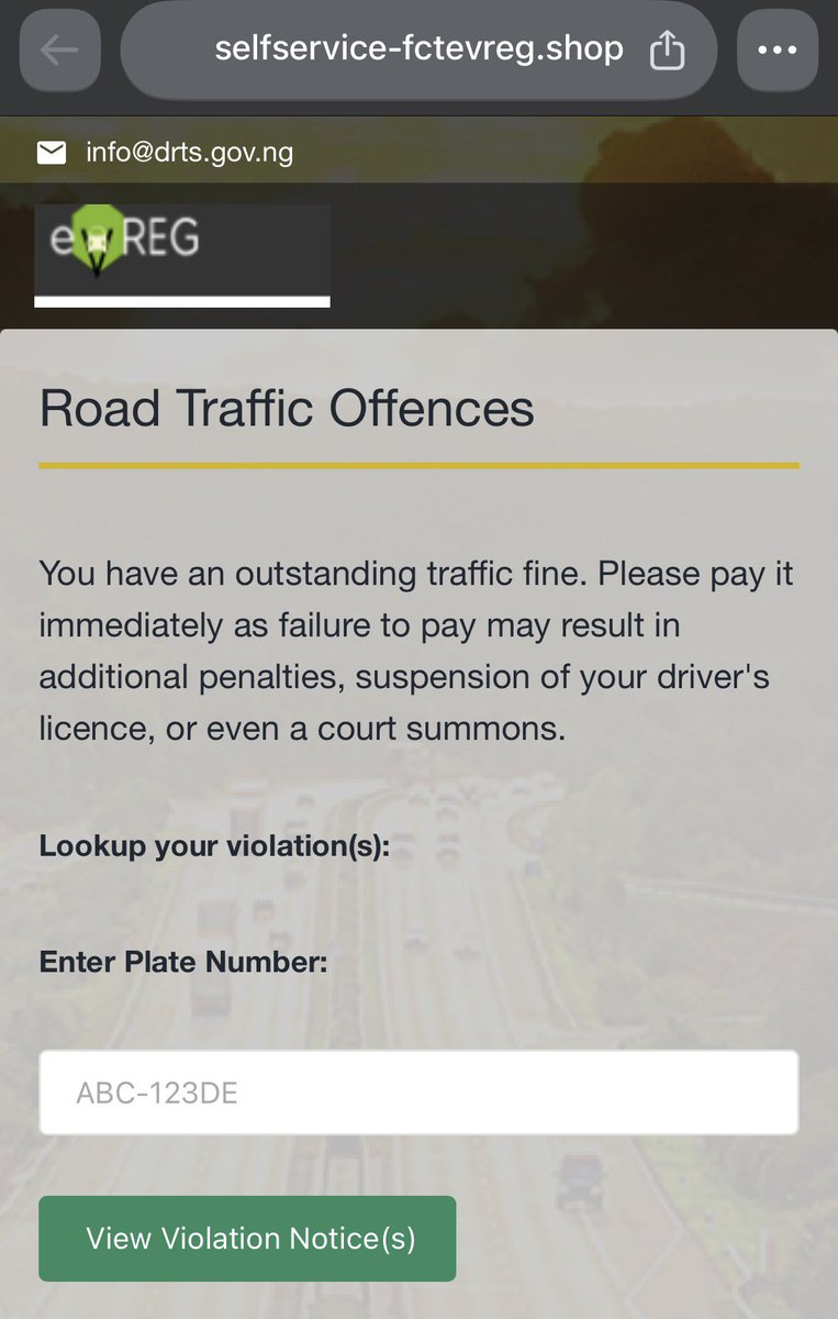 OfficialChuks's tweet photo. @ChuksEricE I received a similar link about traffic violation. I clicked the link, and the page was looking so suspicious.. https://t.co/tyHQtQgyh7