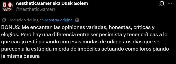 Spiderfast28604's tweet photo. @vilsk1 @AyCarlosCamacho Ya mijo hasta Dusk Golem esta harta de esta comunidad toxica y de al fin tuvimos una buena adaptación https://t.co/SPrBIVhUJl