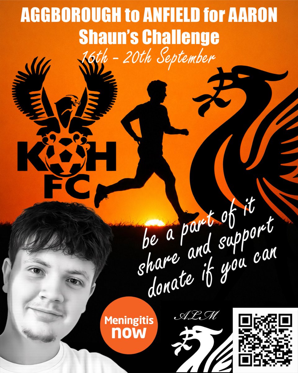 TheAnfieldWrap's tweet photo. In January, 18-year-old Aaron Mills tragically lost his life to meningitis.
Aaron was studying Football Science at Liverpool John Moores University, with a dream of one day becoming part of the coaching staff at Liverpool FC.
On 16 September, Aaron's close friend Shaun McEntee will begin a 100-mile run over five days, travelling from Aggborough Stadium to Anfield.
Along the way, Shaun will visit universities to raise awareness of meningitis and encourage students to find out about the MenB vaccine.
Shaun will arrive at Anfield on 20 September at 4pm.
More information and how you can support can be found here ๐ https://t.co/IFNOtOdCYT