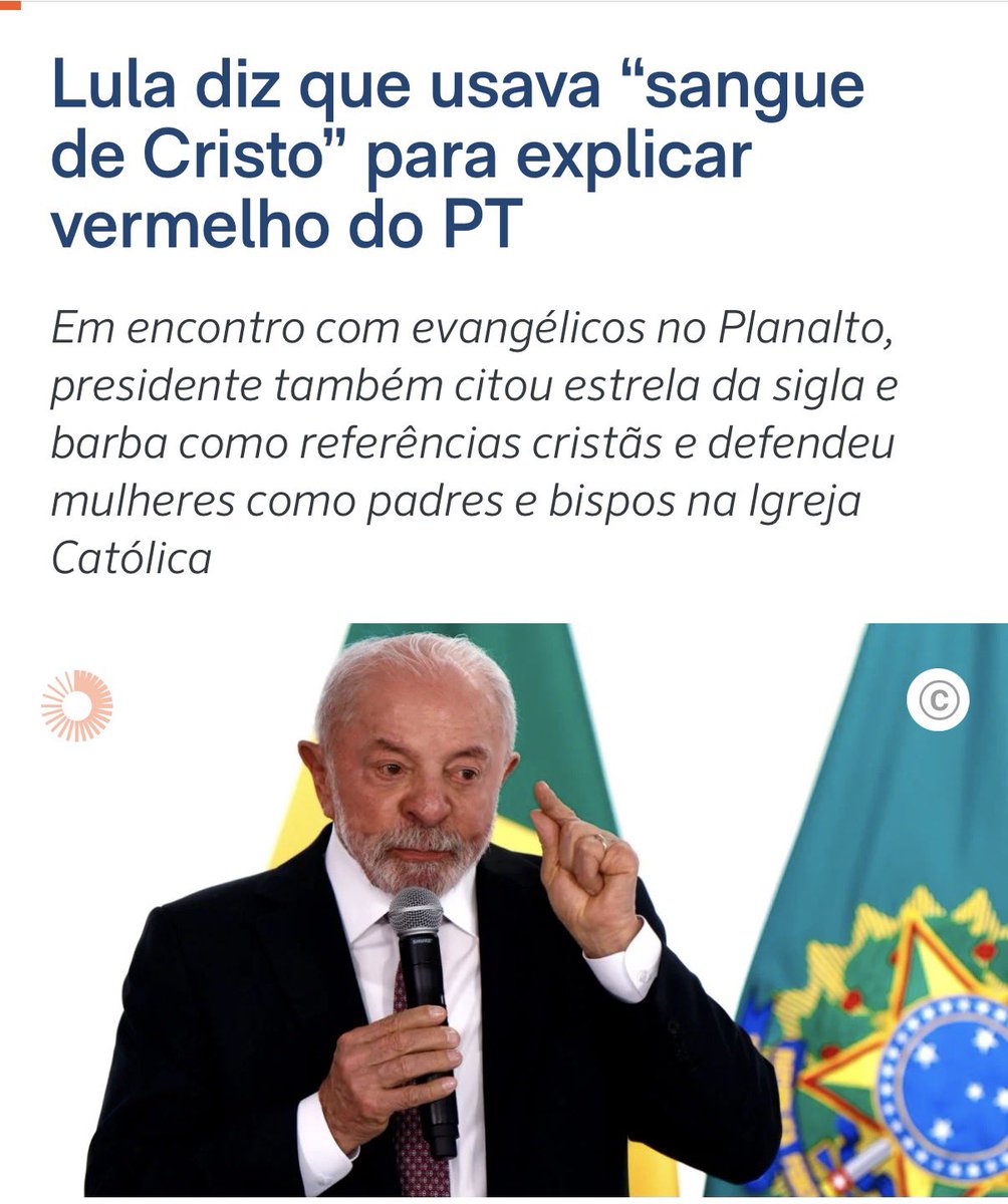 ToniettoChris's tweet photo. Comparar o vermelho do comunismo com o sangue de Cristo não é apenas um escárnio ao cristianismo, é a blasfêmia em sua forma mais profunda.

É triste ver tantos cristãos que ainda confiam e votam nesse sujeito. https://t.co/hgWeIDnshf