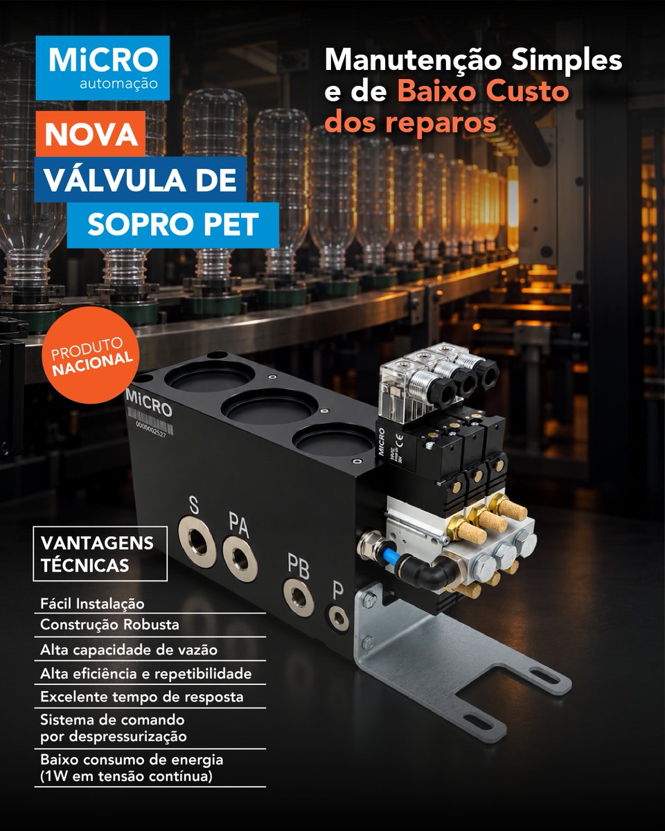 MicroAutomacao's tweet photo. Nova Válvula de Sopro PET.

✓ Construção robusta;
✓ Alta vazão e repetibilidade;
✓ Conjunto de válvulas tipo poppet;
✓ Comando remoto eletropneumático;
✓ Excelente tempo de resposta;
✓ Fácil instalação e manutenção simples.

🌐 https://t.co/lUlzWjUnX3

#microautomacao https://t.co/Zpc9AOGonf