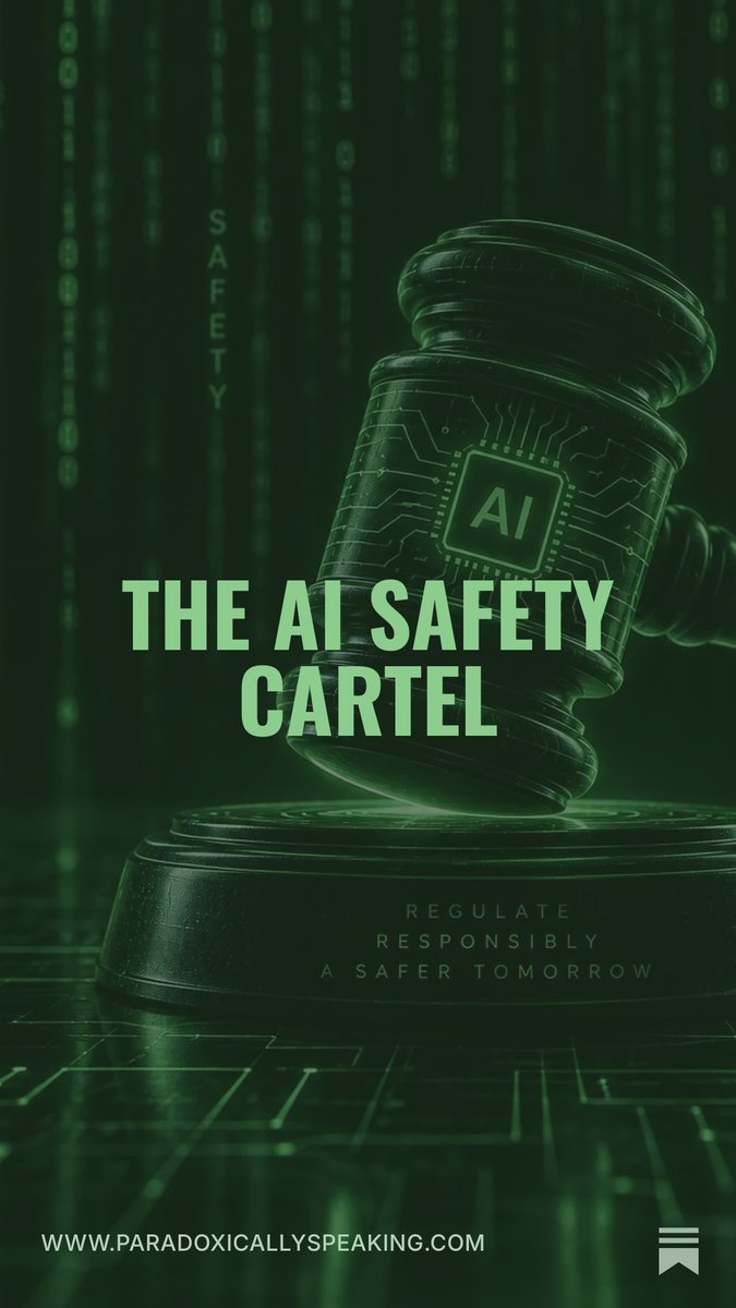 BorkParadox's tweet photo. There’s something odd about watching the world’s most powerful artificial-intelligence companies ask Washington for permission to compete a little less vigorously.

Anthropic CEO Dario Amodei has called for slowing the development of increasingly powerful AI systems and proposed coordination among the leading labs. OpenAI’s Sam Altman and Elon Musk were quick to endorse the idea. The justification is safety, the worry that technology is outrunning our ability to control it.

That worry deserves to be taken seriously. AI isn’t merely another consumer product whose defects can be recalled after they appear. Researchers worry about systems assisting bioterrorism, conducting cyberattacks, manipulating vulnerable people and, ultimately, escaping meaningful human control. More unsettling still is recursive self-improvement: AI increasingly helping to build its own more capable successors.

We don’t know where this leads. That uncertainty is itself part of the problem. AI may turn out to be less like the invention of a new drug than the discovery of fire, a general-purpose technology capable of transforming almost everything it touches.

So, the argument for caution is powerful. But it doesn’t follow that the proper response is to suspend competition.

When competitors agree among themselves to hold back innovation, antitrust lawyers get nervous. FTC Chairman Andrew Ferguson said as much this week at Georgetown University, noting that his “alarm bells go off” whenever companies ask Washington for regulation and an antitrust exemption in the same breath. Regulation of that kind, he warned, can become a barrier protecting whoever already has a foothold.

Mark Zuckerberg unexpectedly gave the clearest answer to why.

Read my thoughts at Paradoxically Speaking: https://t.co/PKAeLpCjpT
