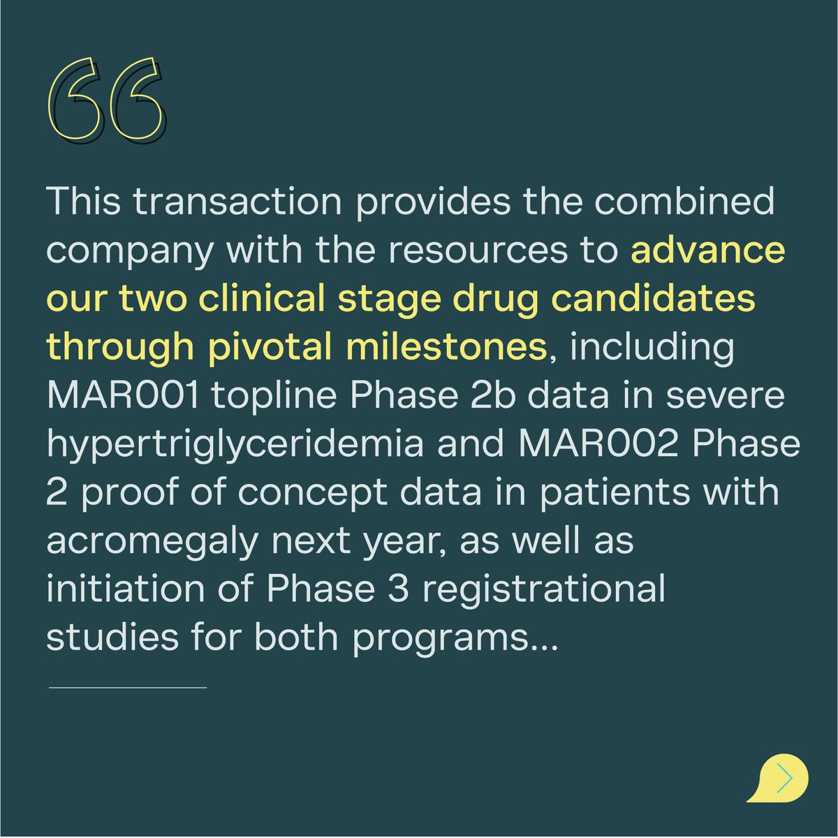 Marea_tx's tweet photo. We're excited to announce that we've entered into a definitive agreement with @Lisata_tx ($LSTA) to combine the companies in an all-stock transaction. The outcome will focus on advancing MAR001/005 and MAR002 through key clinical milestones, including the completion of an ongoing Phase 2b trial in patients with severe hypertriglyceridemia and a Phase 2 trial in patients with acromegaly.

To support the acquisition, we secured an oversubscribed $225 million private placement from a syndicate of leading healthcare investors, which is expected to close concurrently.

Details: https://t.co/vMvfGXYWEC