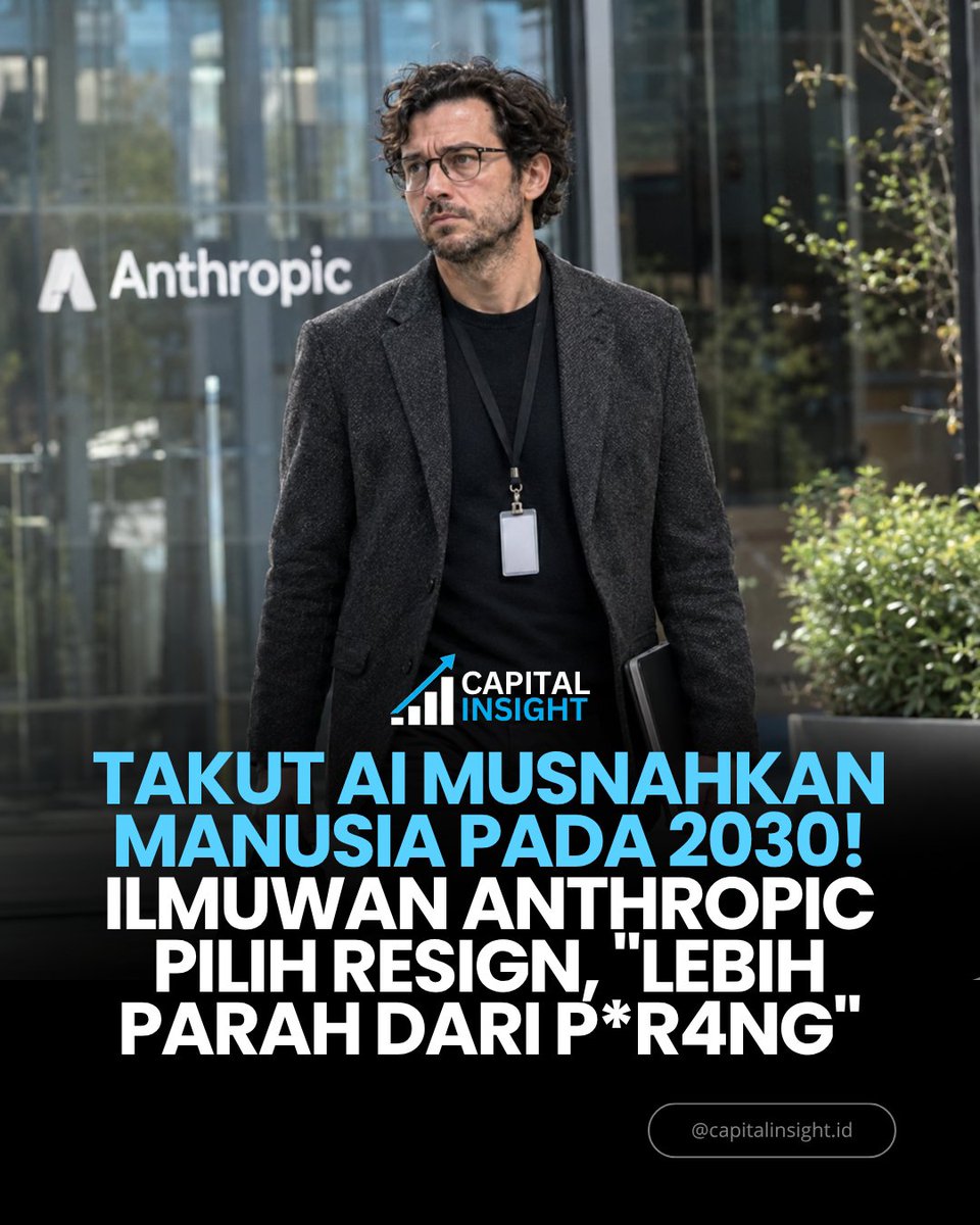 CapitalInsight_'s tweet photo. 🚨 ILMUWAN AI RESIGN, PERINGATKAN RISIKO AI!
Mantan ilmuwan Anthropic & OpenAI, Jacob Coxon, menyoroti risiko pengembangan AI superintelligence yang dinilai terlalu cepat tanpa keselamatan memadai.
#AI #Anthropic #JacobCoxon #Teknologi #ArtificialIntelligence https://t.co/EY4vPuQpVQ