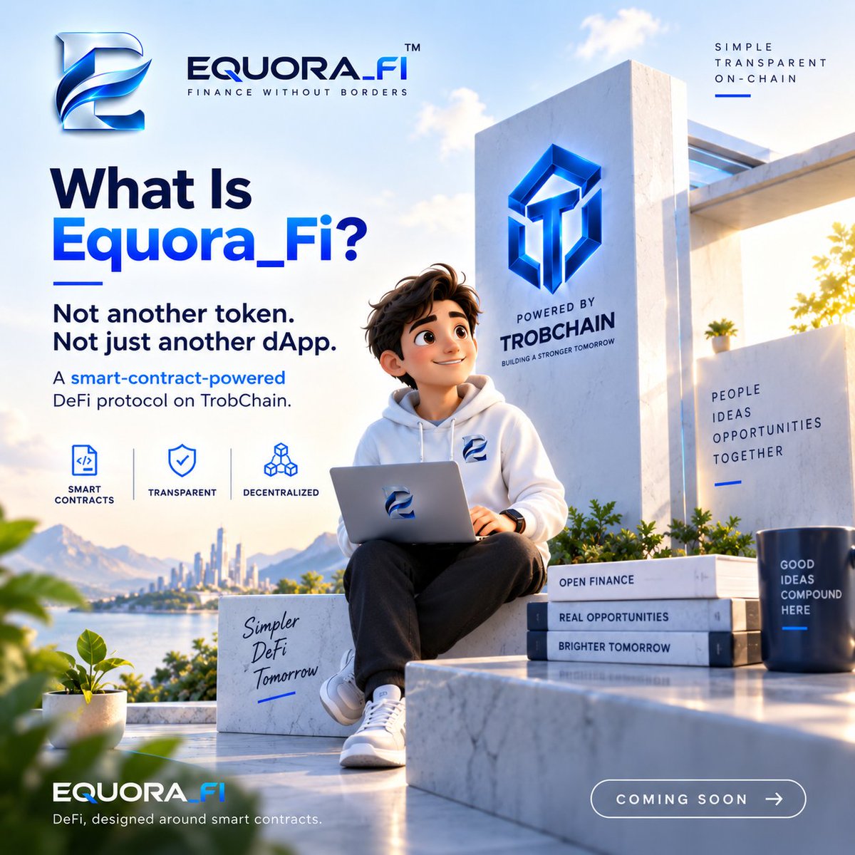 EquoraFi's tweet photo. 💙 What Is Equora_Fi ⁉️

Not another token. Not just another dApp 👀

Equora_Fi is a smart-contract-powered DeFi protocol built for a simpler on-chain experience on TrobChain.

* ⚡ Smart contract-first

* 🔒 Transparent & verifiable

* 🌐 Decentralized by design

Equora_Fi — The next generation of DeFi on TrobChain.