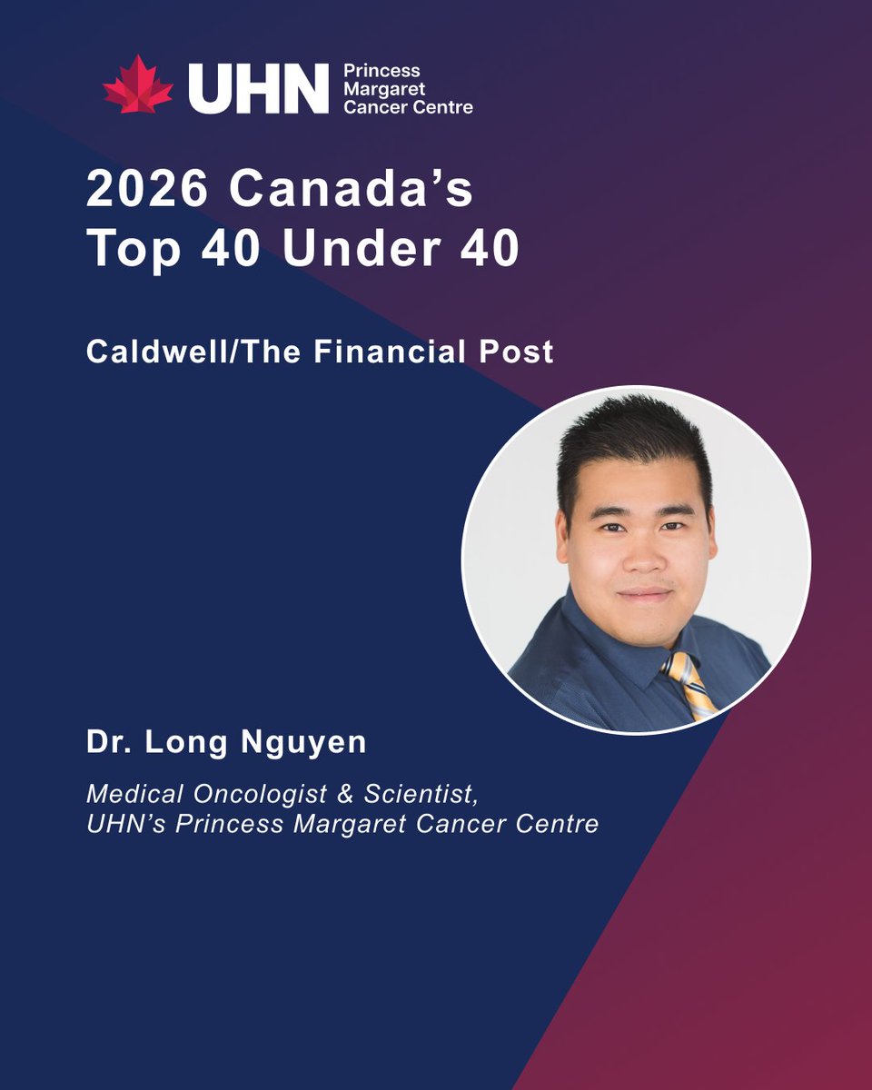 PMResearch_UHN's tweet photo. Congratulations to Dr. Long Nguyen @UHN @pmcancercentre on being named Canada's Top 40 Under 40 by @financialpost for leading a research program uncovering how cancer cells evolve, adapt, and develop resistance to treatment, to improve patient outcomes.
https://t.co/am8Q0a7Dgu https://t.co/mq4sMJ44Ub