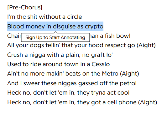 stevensoftcock's tweet photo. Travis Scott mentions crypto in the new GTA song as 'Blood Money' at 0:56

Proof: https://t.co/3adouOTCVn

https://t.co/fz2Wf2hJRJ https://t.co/Go6eqPxsek