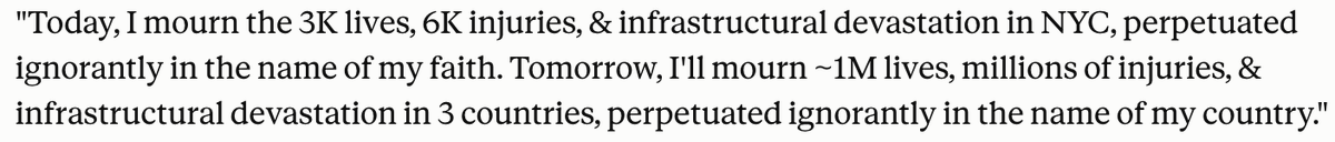 davidfrum's tweet photo. In a now deleted tweet on the 20th anniversary of 9/11, Abdul el-Sayed expressed the same the blame-America view voiced also by Hasan Piker. Putting a bag over Piker's big mouth may temporarily quiet the candidate's problem, but won't change it. https://t.co/t49sd08AGw