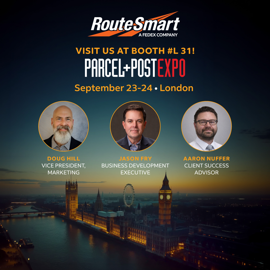 RouteSmart's tweet photo. Next week in London! 🇬🇧 Stop by Booth L31 at @ParcelPostExpo to meet our team of industry experts. 

Chat with Doug, Jason, &amp; Aaron about reducing last-mile costs with our intelligent route-planning solutions.

#lastmile #routeplanning #postexpo26 https://t.co/gs4x8sOERT