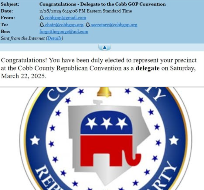 GeorgiaVFAF's tweet photo. Stan Fitzgerald Elected Cobb GOP Delegate | 2025
Stan Fitzgerald served as an elected precinct delegate to the Cobb County Republican Convention on March 22, 2025, in Smyrna, Georgia.
Read the full archive entry:
https://t.co/gpMjH0p5nB
#StanFitzgerald #CobbCountyGOP #GeorgiaGOP #CobbCounty