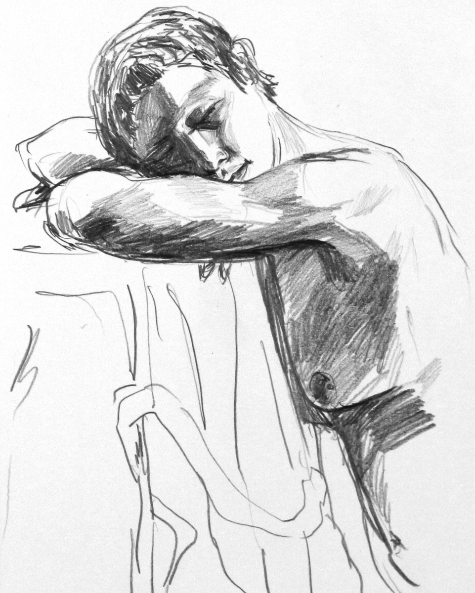 BretMenoni's tweet photo. A few portraits of sleeping models created since September in the Hear life-drawing workshops, including those led by Atelier Mathias Costa. I ran these workshops for the past three years, and I’m really enjoying being on the other side this time. https://t.co/VOSSJuBYcA