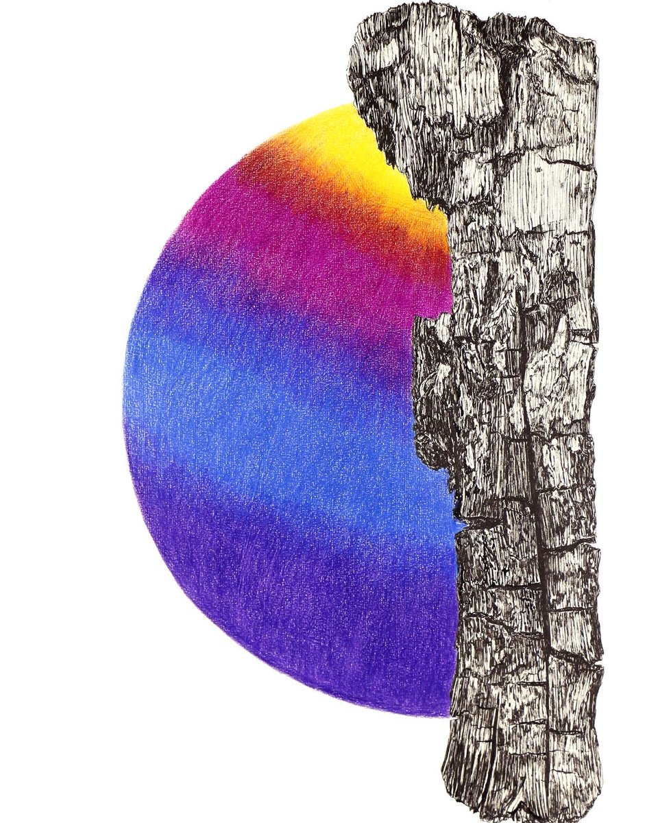 BretMenoni's tweet photo. Another drawing you can see this weekend at Quinconce Galerie in Saint-Briac. 4, 000 Years Before or After, ink and colored pencils on paper, 40 × 55 cm, 2023

Inspired by a piece of wood found at an archaeological excavation and estimated to be at https://t.co/MZhDaM8E6t