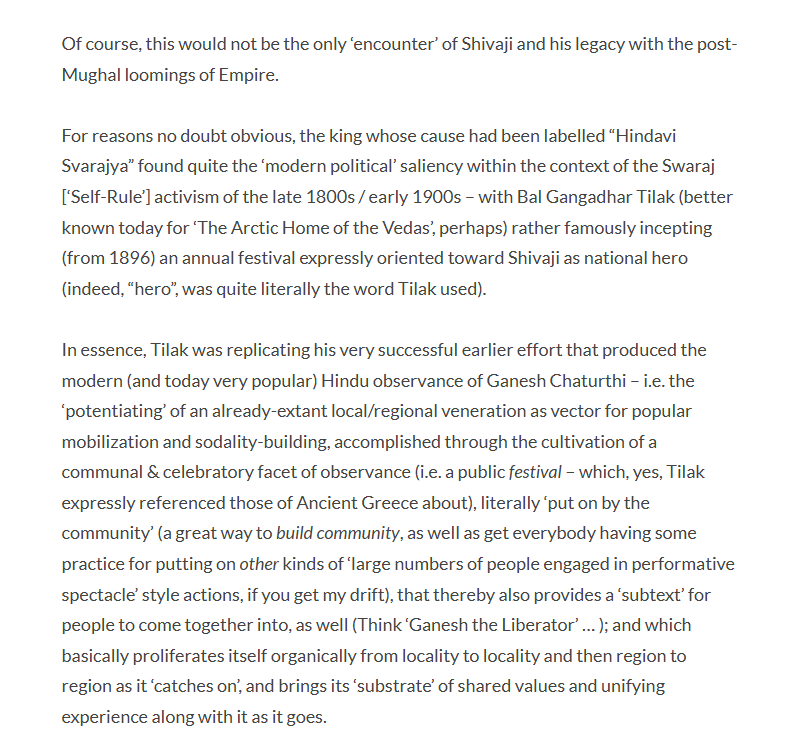 huntersrolinson's tweet photo. A few days late, but on Tilak's effort viz. Ganesh Chaturthi - from that recent article on Shivaji [contra the New York Times] that I'd written https://t.co/0frINmtMvB
