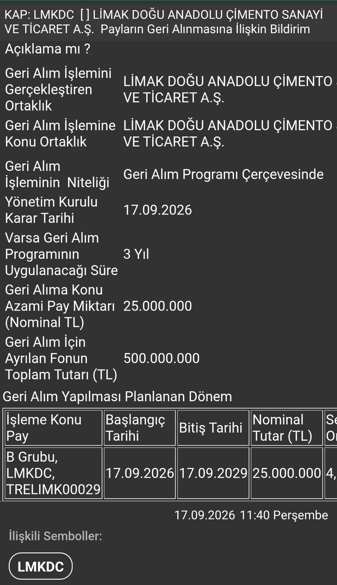 umudadairnevar's tweet photo. #lmkdc teşekkürler patron #gerialim #hisse https://t.co/D2IRCoeYsz