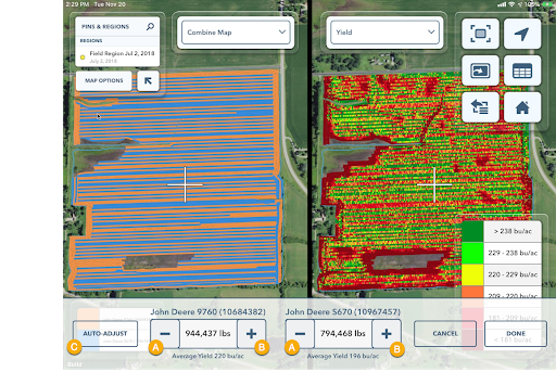 fieldviewhelp's tweet photo. Multi Combine Yield Adjustment

The Climate FieldView™ Cab app enables users to adjust yield data for multiple combines that have harvested a field.

Knowledge Center Article: https://t.co/HYdv2oOujx

Video: https://t.co/2Qmi1jzhyM https://t.co/xEYtH63KWe