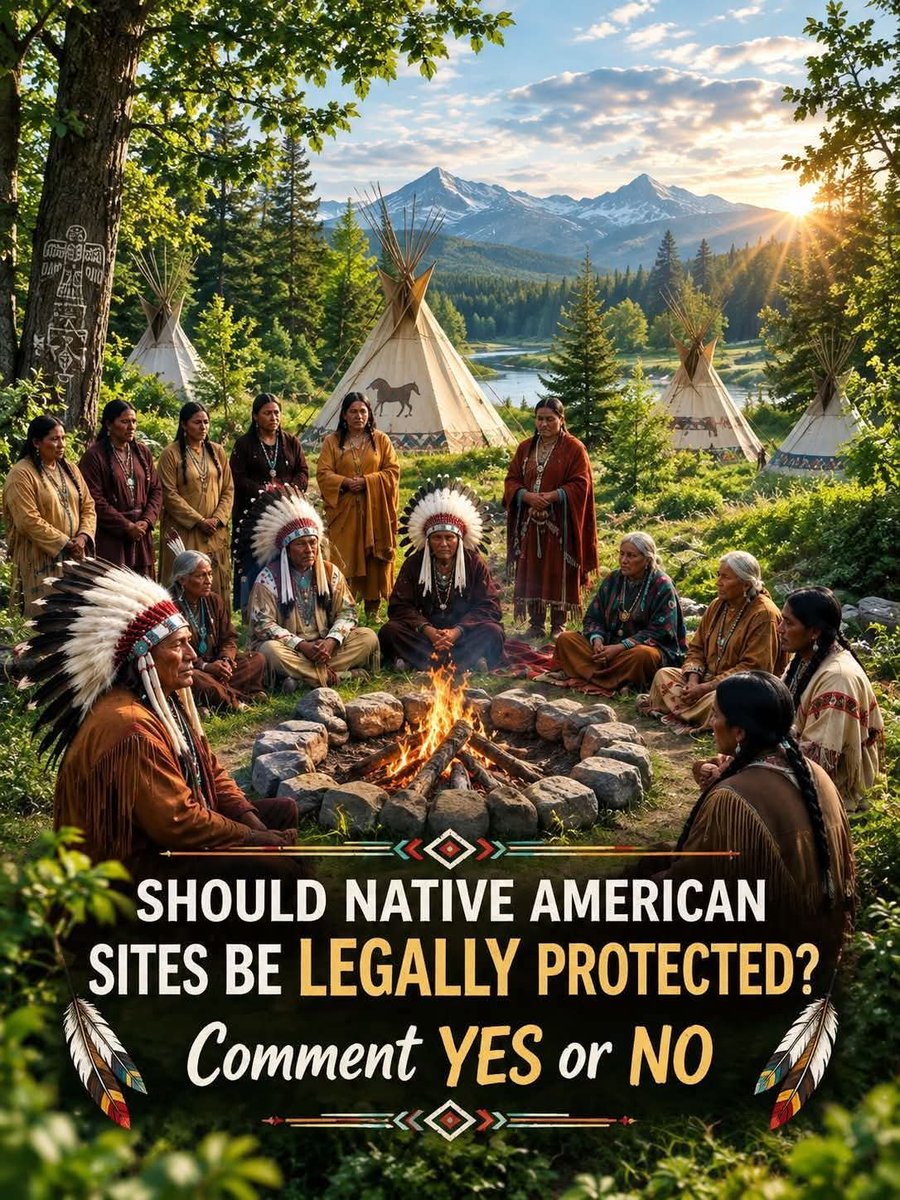 NativeLegacyHub's tweet photo. SHOULD NATIVE AMERICAN SITES BE LEGALLY PROTECTED? Comment YES or NO https://t.co/MQ7zGPcZax