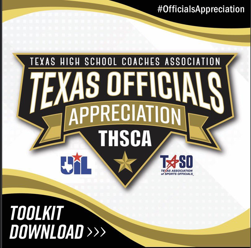 jaleejayyy's tweet photo. @THSCAcoaches  and ALL Texas high school coaches want to publically express our appreciation for our game day officals.

Want to host your own Officials Appreciation Game Day? Check out these resources: 
🔗 https://t.co/D6uMfNKxFp

#THSCACoaches #THSCABrandAmbassador https://t.co/9IQUTQ9mFm