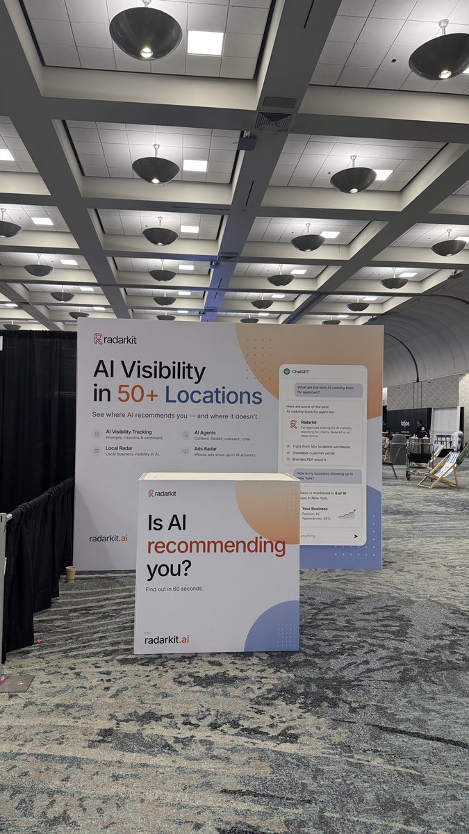 jayyseo's tweet photo. RadarKit Booth at the BrightonSeo San Diego

We exhibited and met 100+ people. Lots of interested people as we were the only ones working with 4G proxies and tracking the LLMs in the UI like a real user. https://t.co/g3bWHzgWif