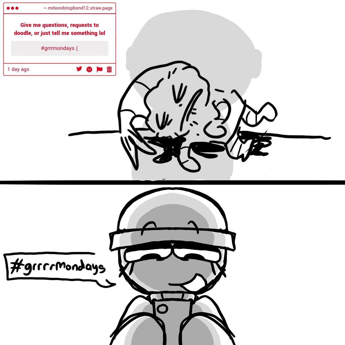 TopBond12's tweet photo. Strawpage pt. 4

1.] Gigi what the heck bro he's dying 😭 https://t.co/hABwkTHkPE