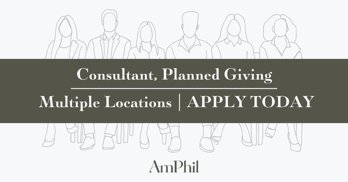 amphil's tweet photo. We have a great new opportunity at AmPhil for someone with a background in planned giving or wealth management!

https://t.co/TifGFus4AQ https://t.co/JYeV9jrKiw