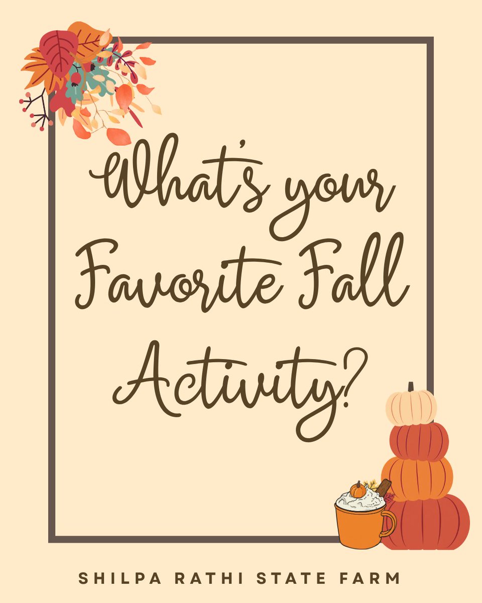 RathiFarm's tweet photo. What's your favorite fall activity? Apple picking, pumpkin patches, hiking, or something else? Tell Shilpa Rathi State Farm in NY, NJ &amp; PA in the comments! #FallFun #NY-NJ-PA https://t.co/QcLvAfk3Wc