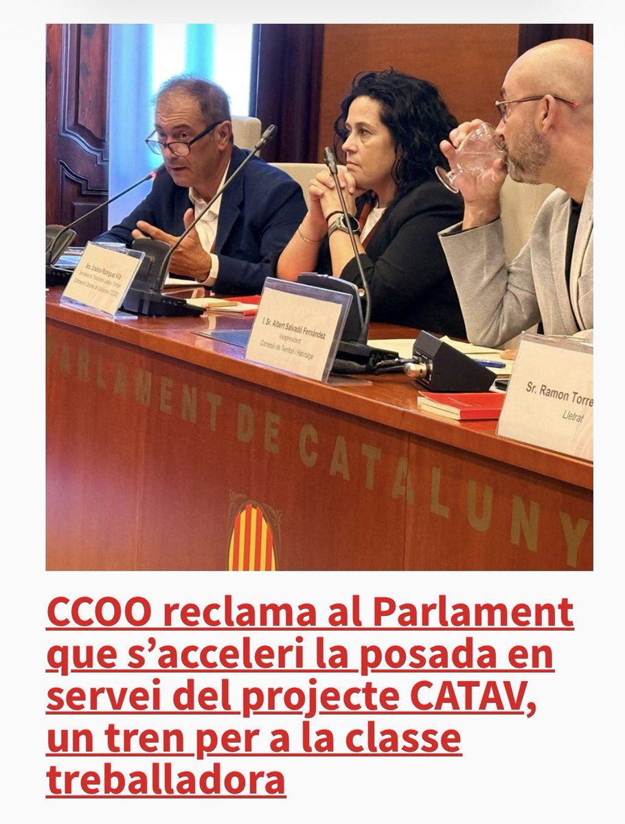 smmaccoolleida1's tweet photo. @ccoocatalunya exigeix al @parlamentcat que s’aceleri la posada en servei del projecte CATAV, elaborat pel sindicat i incorporat per la Generalitat de Catalunya al Pla de Serveis Ferroviaris.

Suposaria l’oferta anual de 14 milions de places AVANT

 https://t.co/vVnl3TTG4X https://t.co/Z3bPTraJfl