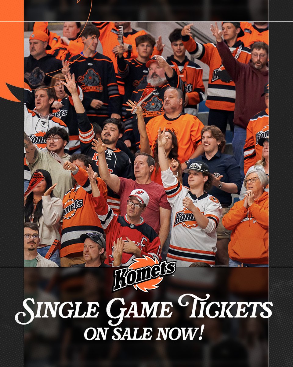 FWKomets's tweet photo. IT'S GO TIME ‼️

Single-game tickets are on sale now at https://t.co/AXzPXdOXDe and at the @acwmc ticket office! https://t.co/jzbdfqsTeu