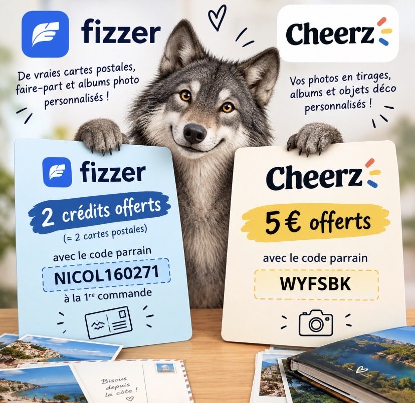 parrainWinamax2's tweet photo. 📸 Fizzer ou Cheerz ?
🎁 Fizzer : 2 crédits offerts (≈ 2 cartes) avec le code NICOL160271 à la 1ʳᵉ commande.
💶 Cheerz : 5 € offerts avec le code WYFSBK.
Deux bonnes options pour garder vos souvenirs ❤️
#Fizzer #Cheerz #BonPlan https://t.co/vf47qAXjaO