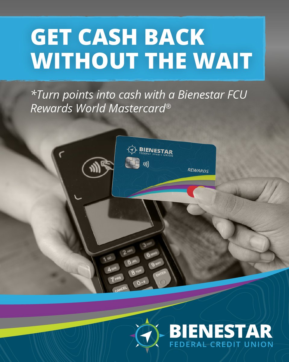 bienestarfcu's tweet photo. Get Cash Back Without the Wait

Turn points into cash with a Bienestar FCU Rewards World Mastercard!

Learn more today - https://t.co/v5RRsuKbYI

#HealthcareProfessionals #creditunions #CUDifference https://t.co/KnJkjonaUE